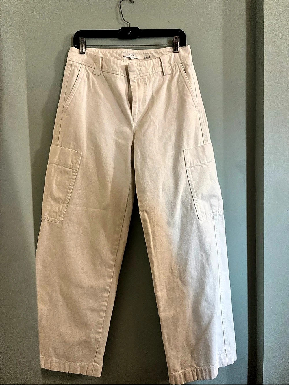 Vince Utility Cotton Twill Cargo Pants White Size 8